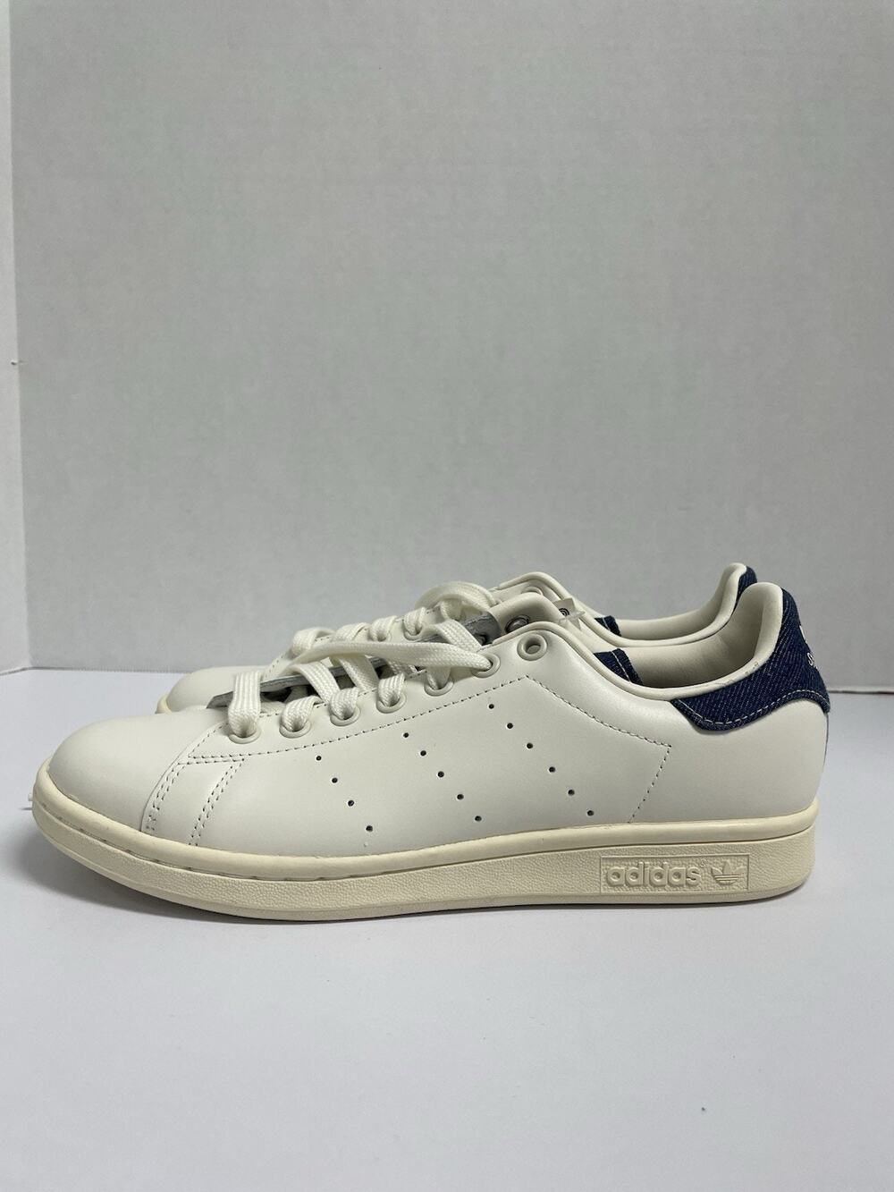 Adidas Stan Smith White Denim FW4424 Size 7 Low Top Leather Sneaker Off White - Picture 1 of 8